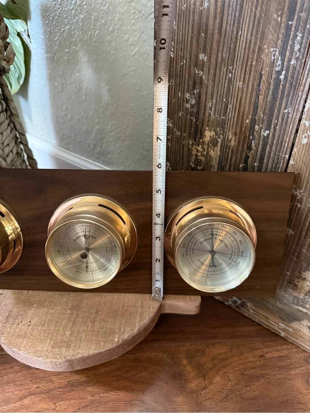 Vintage Springfield Weather Station: Thermometer Barometer Humidity Made In USA